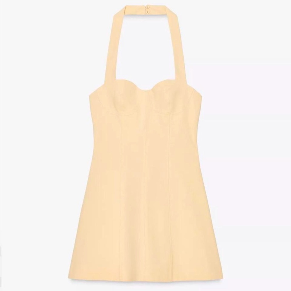 Zara Cream Halter Mini Dress